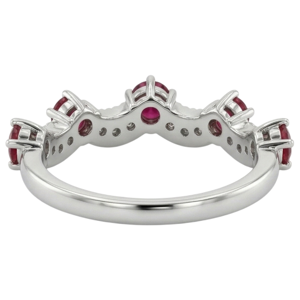 Antique Style Ruby Stone Ring White Gold 14K 2 Carats