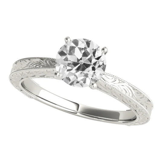 natural round diamond 2ct ring front view