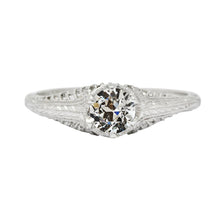 Antique Style Solitaire Old Miner Real Diamond Ring 2 Carats Filigree Shank