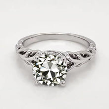 Antique Style Solitaire Ring Real Round Old Miner Diamond Gold 1.50 Carats