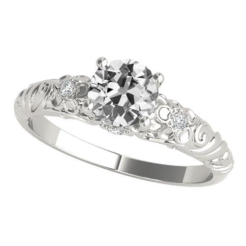 natural round diamond 2ct ring front view