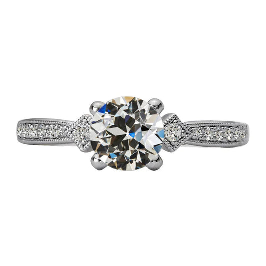 natural round diamond 3ct ring front view