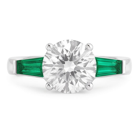 Art Deco Jewellery New Antique Cut Real Natural Earth Mined Diamond Emerald Ring Gold 14K