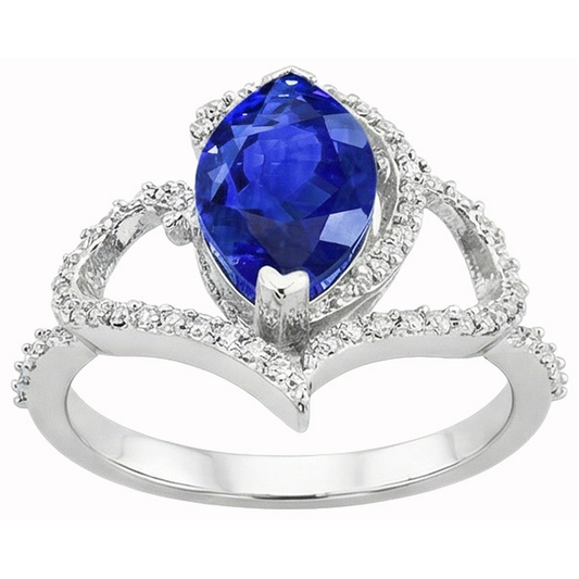 natural round sapphire 5.01ct ring side angle