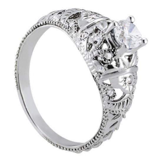 Art Nouveau Jewelry New Antique Style Real Diamond Engagement Ring