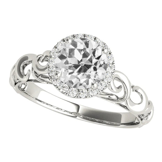 natural round diamond 2ct ring front view