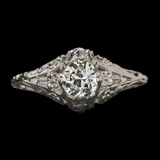 natural round diamond 1.50ct ring front view