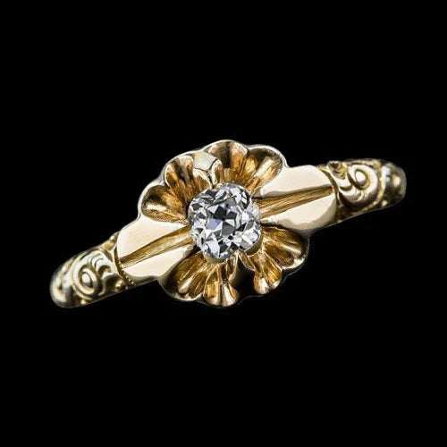 natural round diamond 0.50ct ring front view