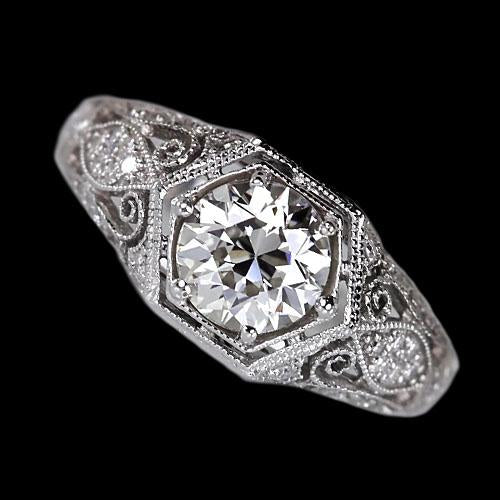 natural round diamond 1.75ct ring front view