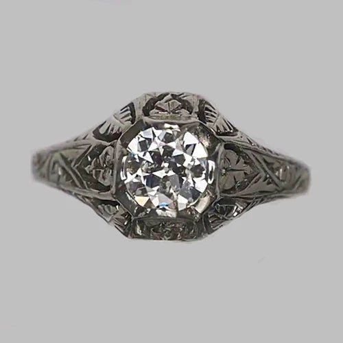 natural round diamond 1.25ct ring front view