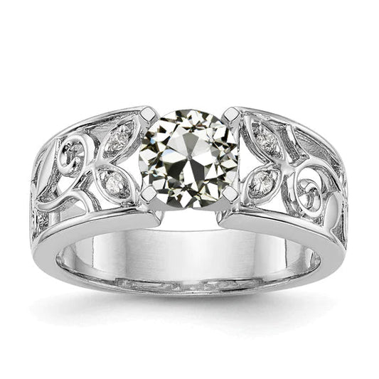 natural round diamond 1.50ct ring front view