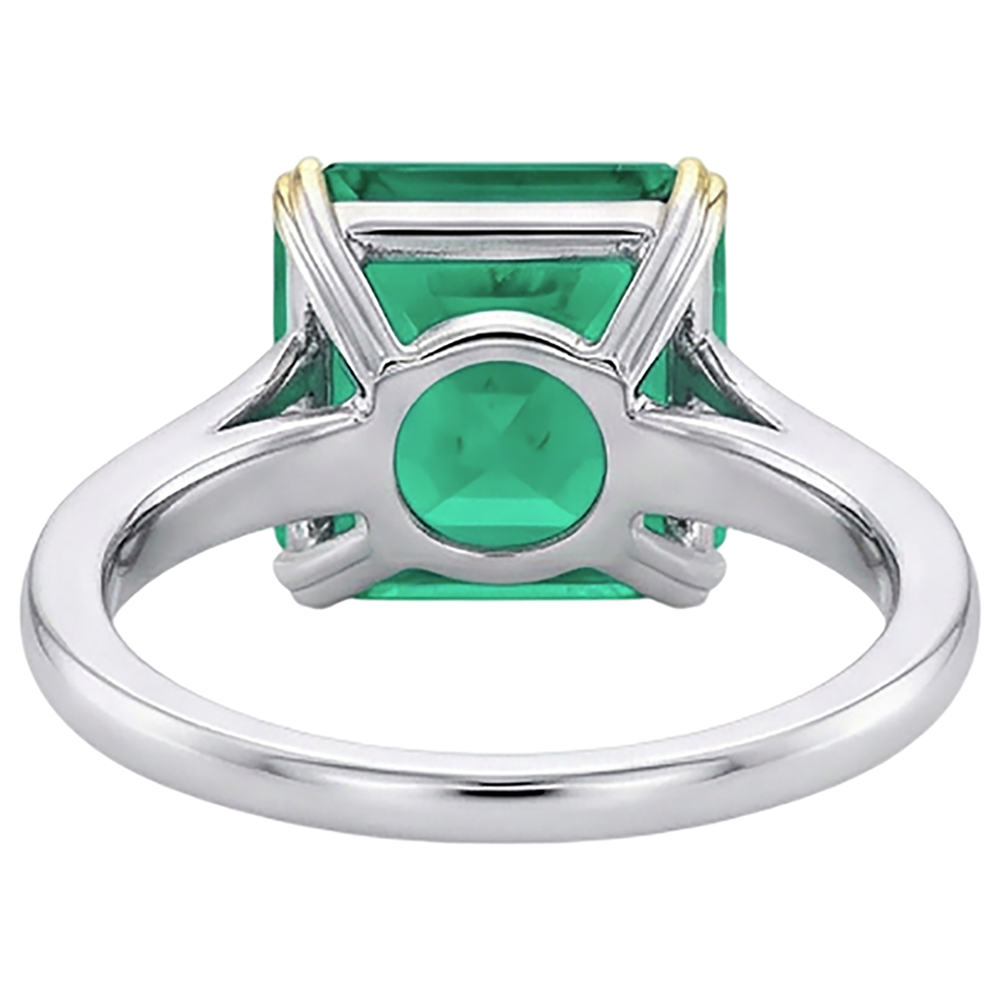 Exquisite Fine Emerald Precious Stone Ring 5 ct – back view