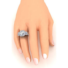 Asscher Cut With Accents Real Diamond Ring