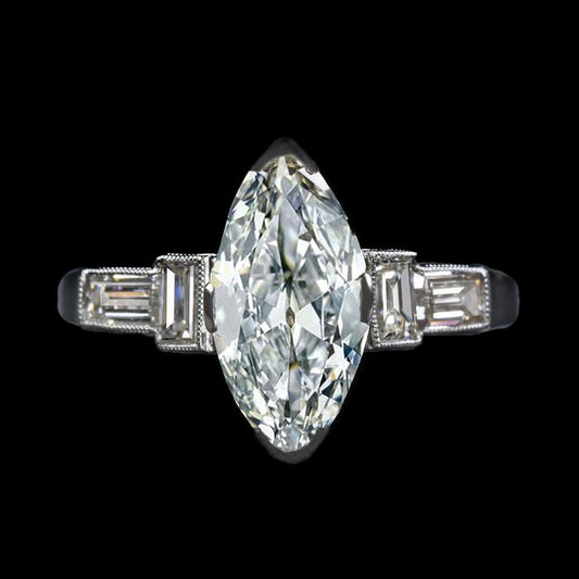 natural marquise diamond 5.50ct ring front view
