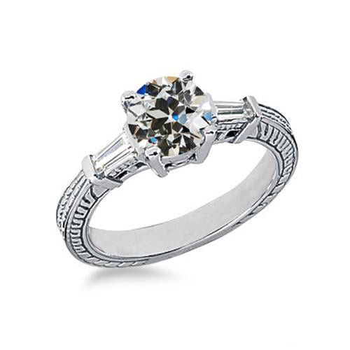 natural round diamond 1.50ct ring front view