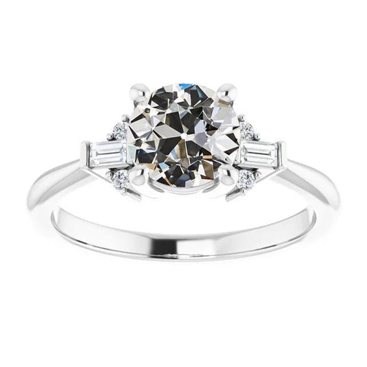 natural round diamond 3ct ring front view