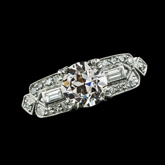 natural round diamond 3.25ct ring front view