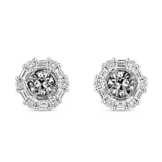 Stud Earrings 14K White Gold with Brilliant Diamond – main view