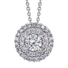 Beautiful Double Halo Genuine Diamond Slide Pendant 5.60 Carats Gold Jewelry