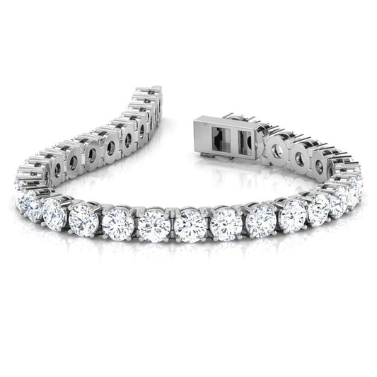 Beautiful Round Cut Real Diamond Tennis Bracelet Fine Gold Jewelry 7.5 Ct