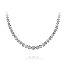 Beautiful White Round Real Diamond Tennis Necklace 12 Carats Women Jewelry
