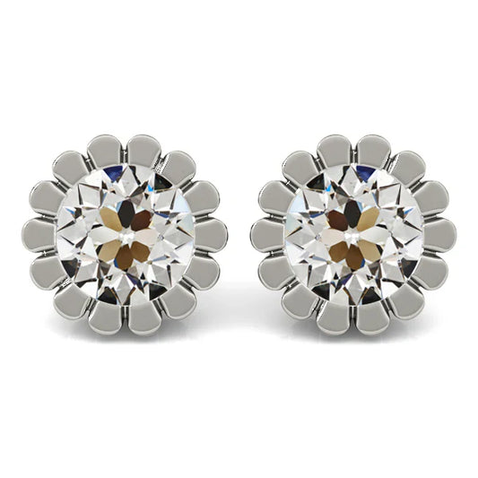 Stud Earrings 14K White Gold with Brilliant Diamond – main view