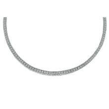 Beautiful Earth Mined Diamond Princess Riviera Tennis Necklace 17 Carats White Gold 14K