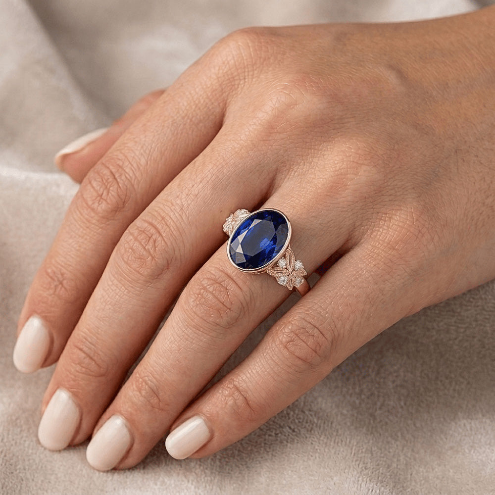 Bezel Set 5 Carat Sapphire Ring