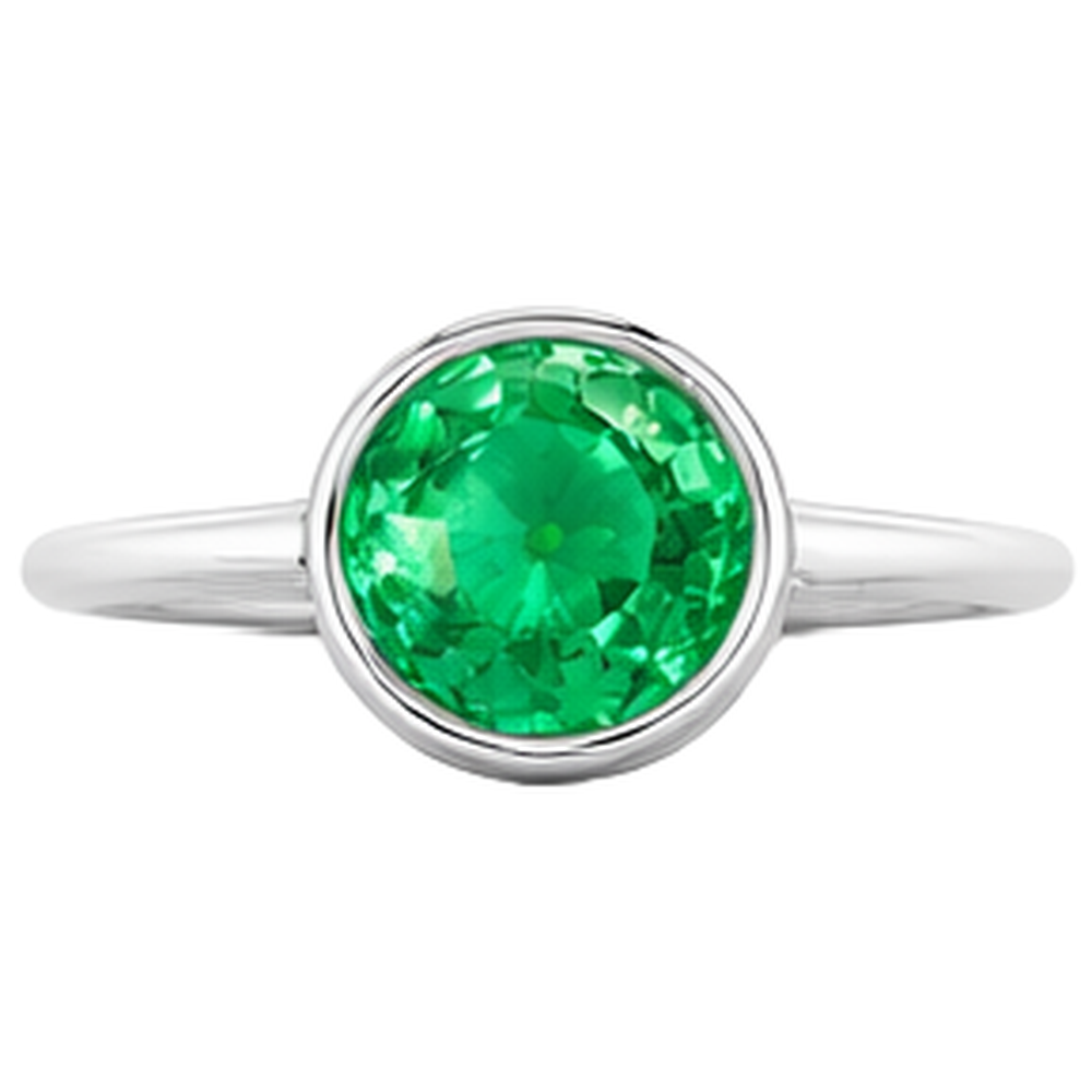 Genuine Colombian Emerald Colored Stone Ring – profile view
