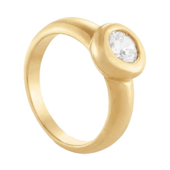 Bezel Setting Round Natural Diamond 1.01 Carat Solitaire Ring