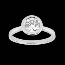 Bezel Setting Round Natural Diamond Solitaire