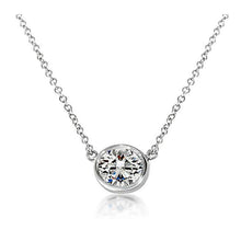 Big 2 Ct Solitaire Bezel Setting Genuine Diamond Pendant White Gold