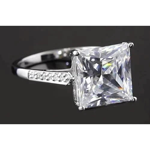Big 4 Carat Princess Real Diamond Ring
