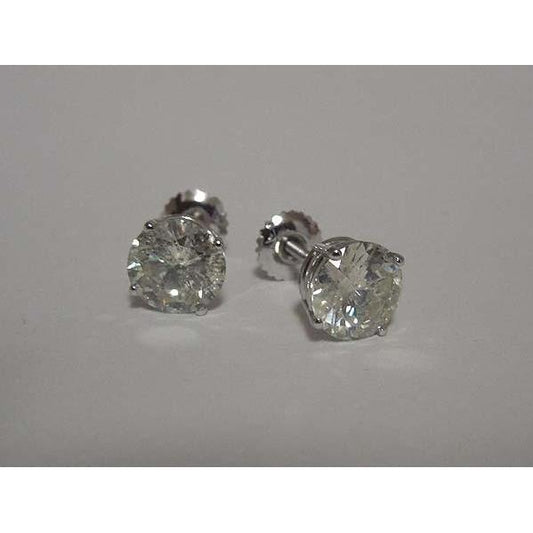 Big 7.50 Carat Real Diamonds Stud Earrings White Gold New