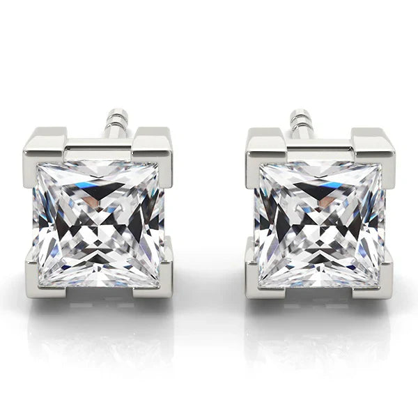 Earth-Mined Diamond Stud Earrings 10 ct 14K White Gold – main view