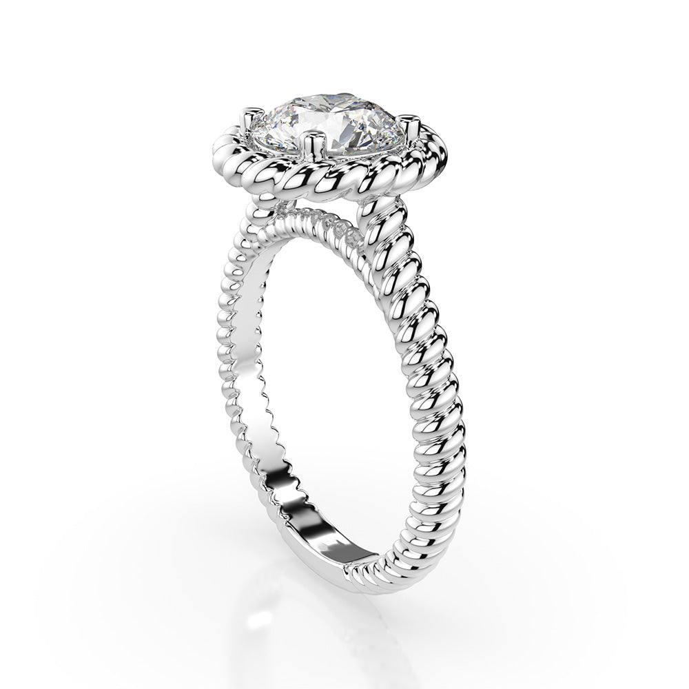 Genuine Brilliant Diamond Solitaire Ring – angle view