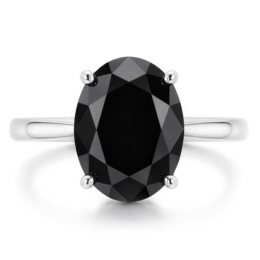 Black Diamond Engagement Ring 3.5 Carat Natural Pear Solitaire Cathedral 14K White Gold
