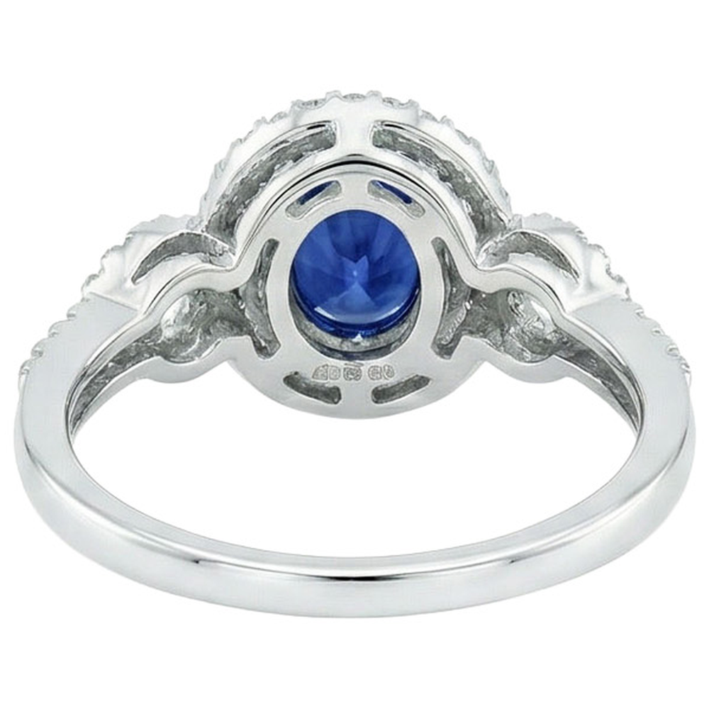 Blue AAA Ceylon Sapphire With Natural Earth Mined DIAMOND ( NOT LAB GROWN ) Ring 2.75 Carats Gold Jewellery
