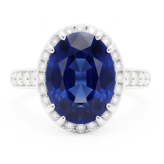 Blue Colored Gem Engagement Ring