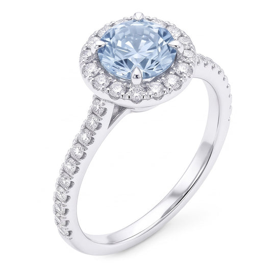 Blue Natural Earth Mined Diamond Ring