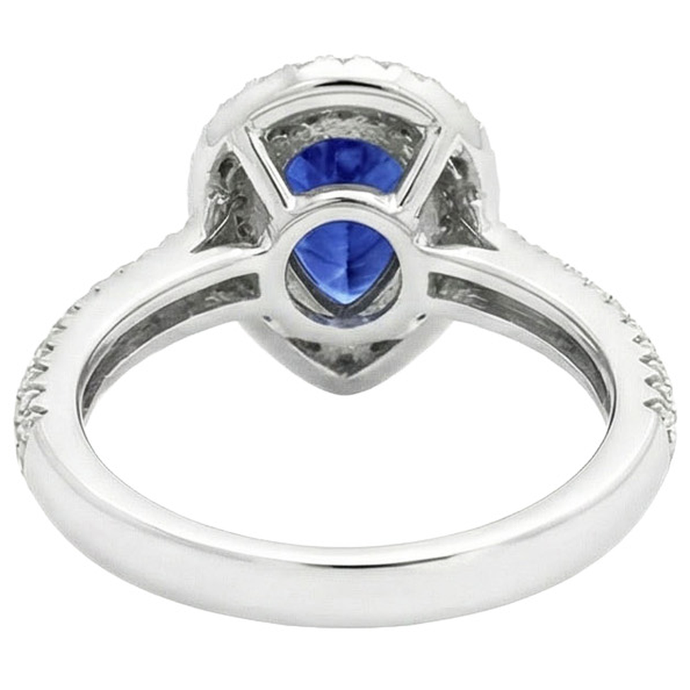 natural round sapphire 2.30ct ring profile view
