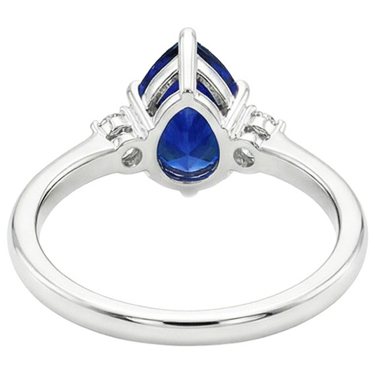 natural round sapphire 3.50ct ring side angle