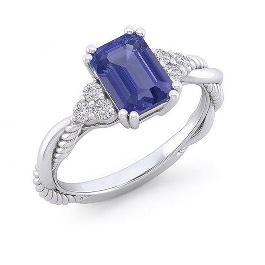 natural emerald sapphire 2ct ring side angle