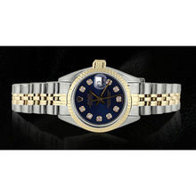 Blue Diamond Dial Fluted Bezel Rolex Dj Watch Ss & Gold Jubilee1