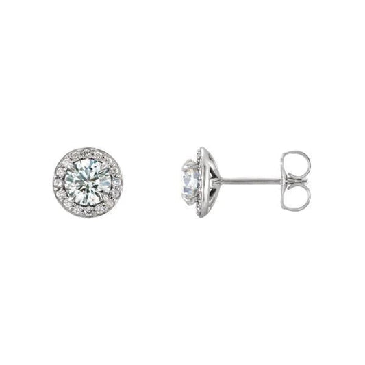natural round diamond 3.30ct earring front view