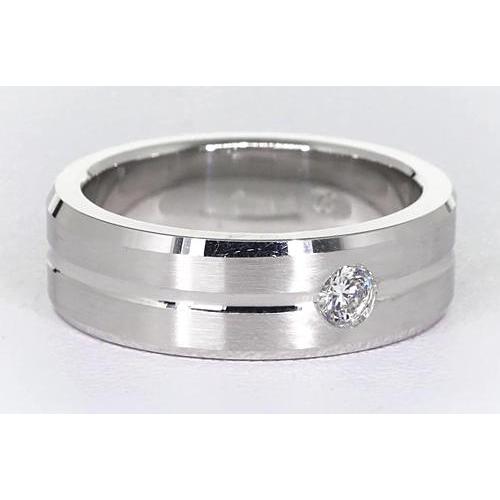 Brushed Finish Natural Round Diamond Anniversary Band 0.25 Carats