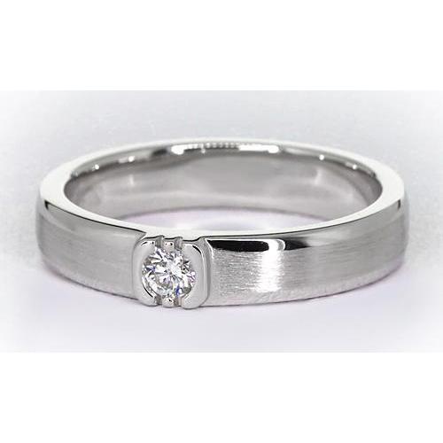 Round Natural Diamond Men's Ring White Gold 14K 0.50 Carats
