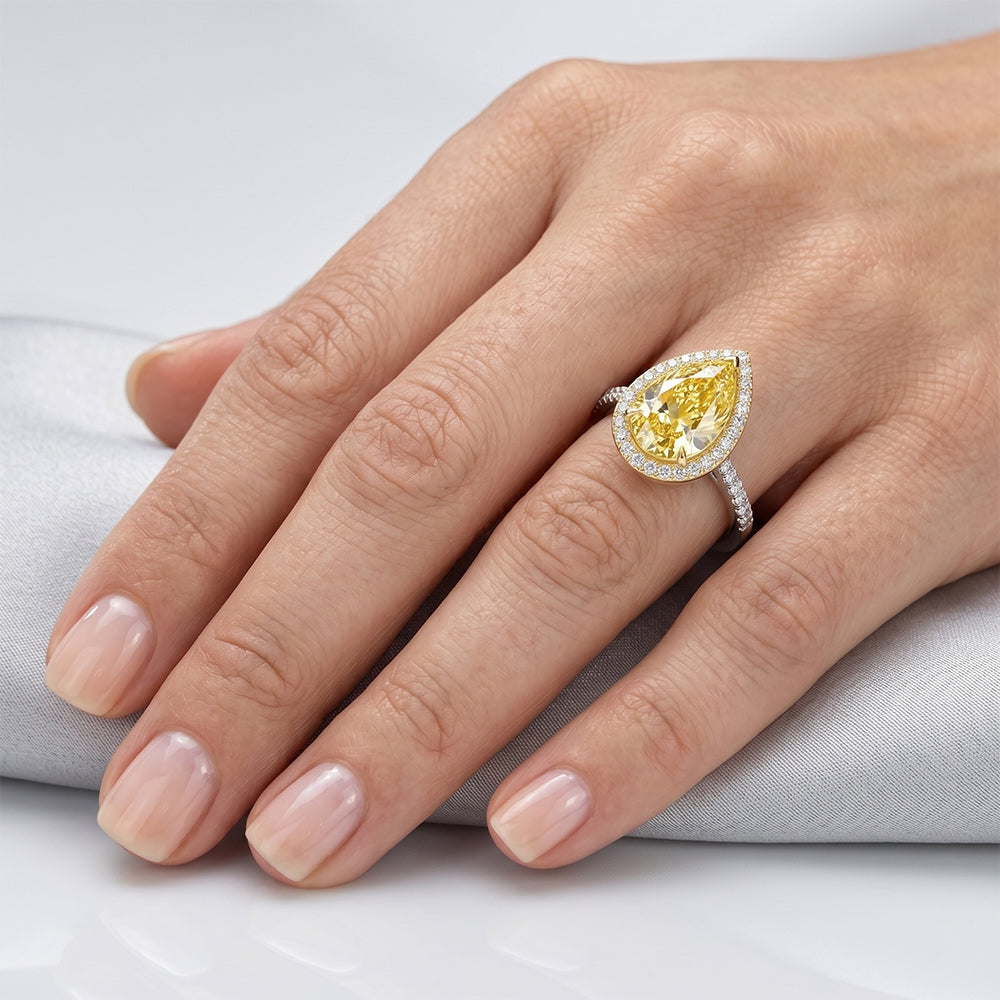 Canary Yellow Diamond VVS Fine Jewelry 2.50 ct in Two-Tone 14K