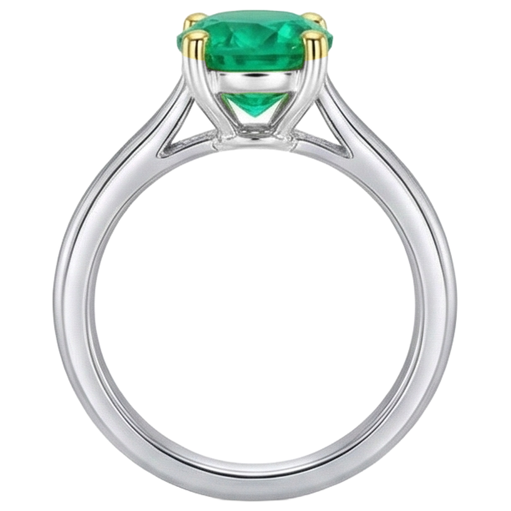 Luxurious Colombian Emerald Colored Stone Ring 3 ct – top view