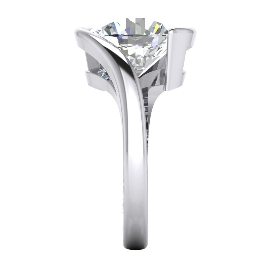 Causal Solitaire Genuine Diamond Ring View 5 Ct. Round Cut F VS1